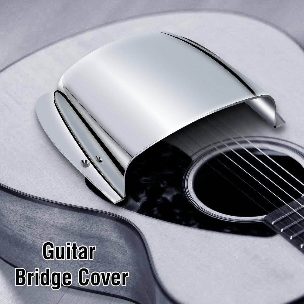 Pickup Cover Zinc Alloy Pickup Bridge Plate Cover Set for Bass Electric Guitar, Closed Pickup Cover, Easy to Install and Remove Instrument Guitar Musical Accessories(Silver)
