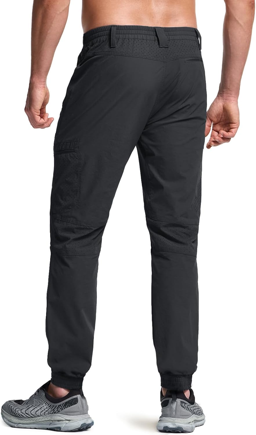 CQR Men's Lightweight Vent Hiking Pants, Water-Resistant & Breathable Sports Outdoor Athletic Pants with Elastic Waist - Image 2