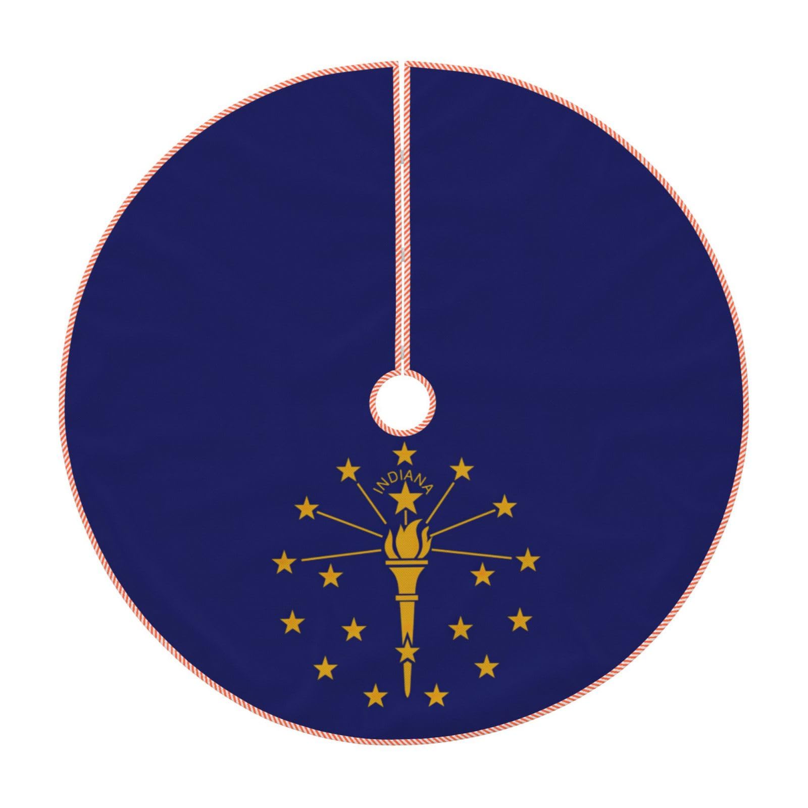 Jupe de sapin de Noël Indiana en toile épaisse rustique pour décoration de fête