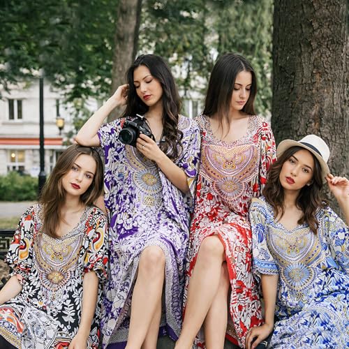 Image of Miss Lavish London Women's Kaftan- Kaftan Dress for Casual, Party, Evening, Vacation and Everyday Wear