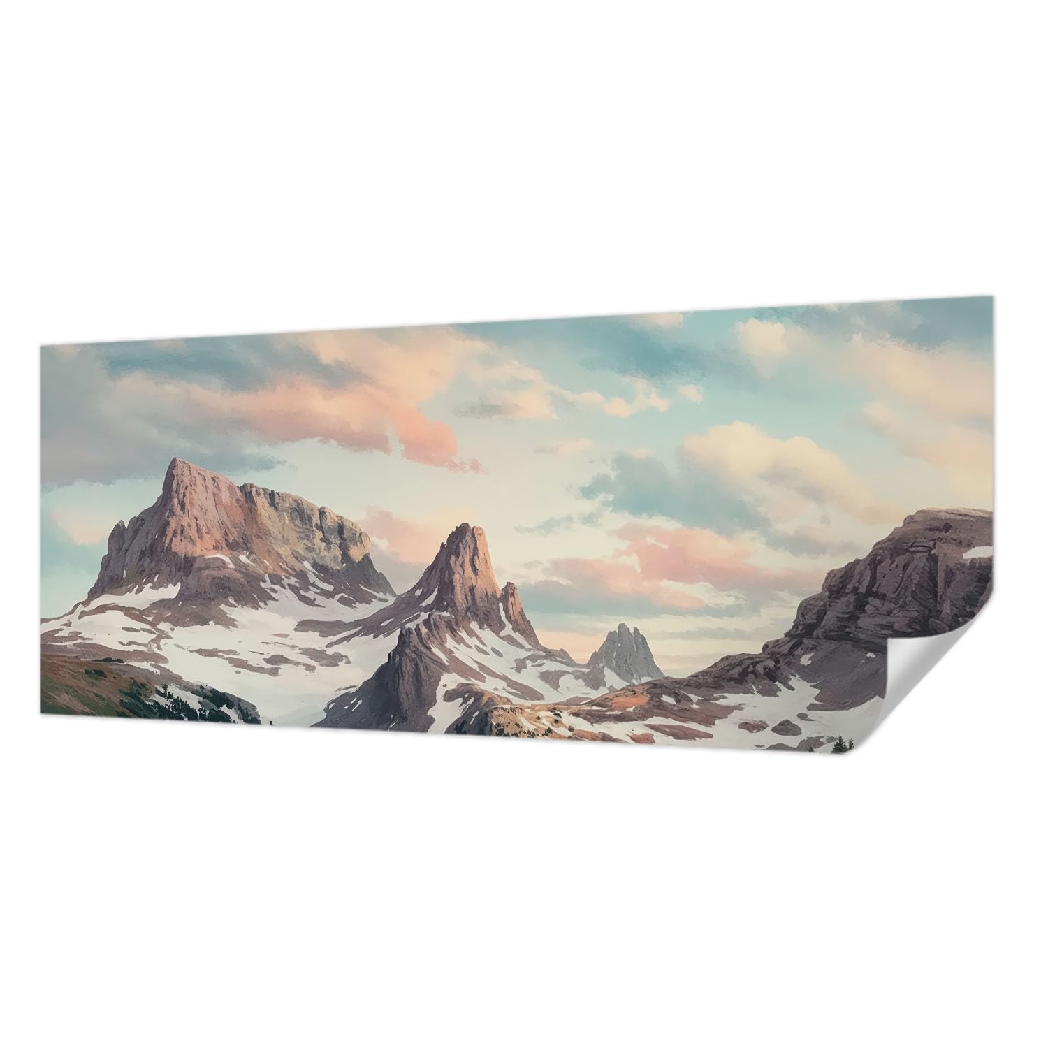Papier peint adhésif résistant aux taches décor montagne 250cm