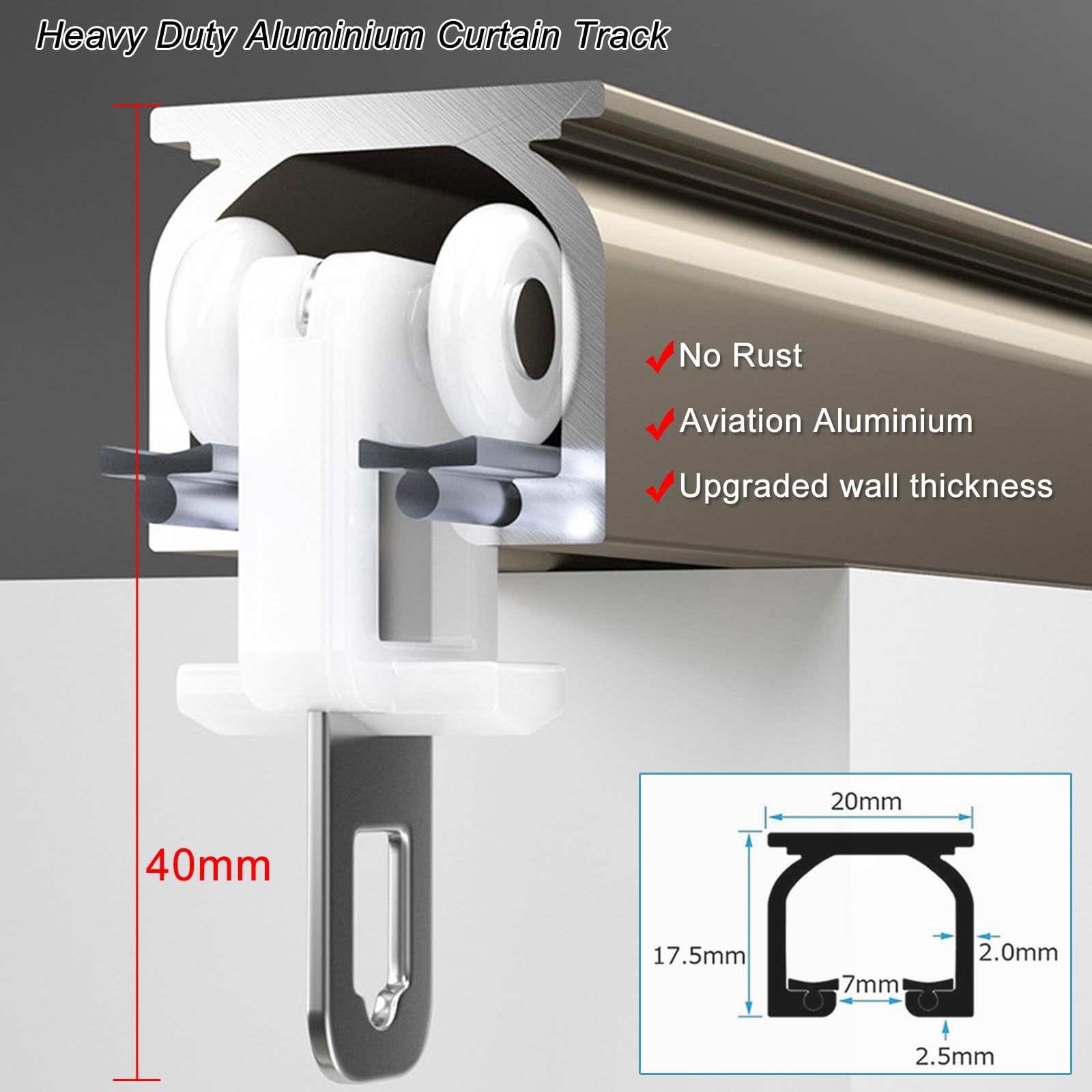 Wysokiej jakości regulowany aluminiowy system karniszy do zasłon - naścienne karnisze i szyny 50-500 cm do zasłon i ścianek działowych - elegancka biel z łatwym montażem i płynnym przesuwaniem