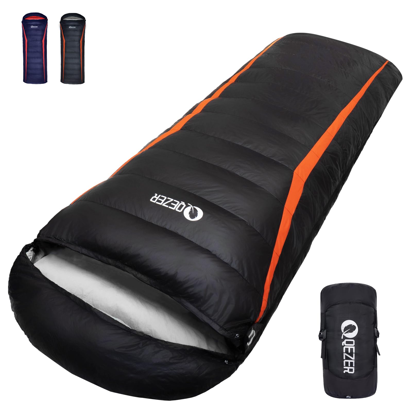 Down Sleeping Bag,Lightweight Rectangular Winter Sleeping Bag [1180g/1860g] for Adults and Kids 4 Season Camping, Hiking,Warehouse and Moutaineering Outdoor