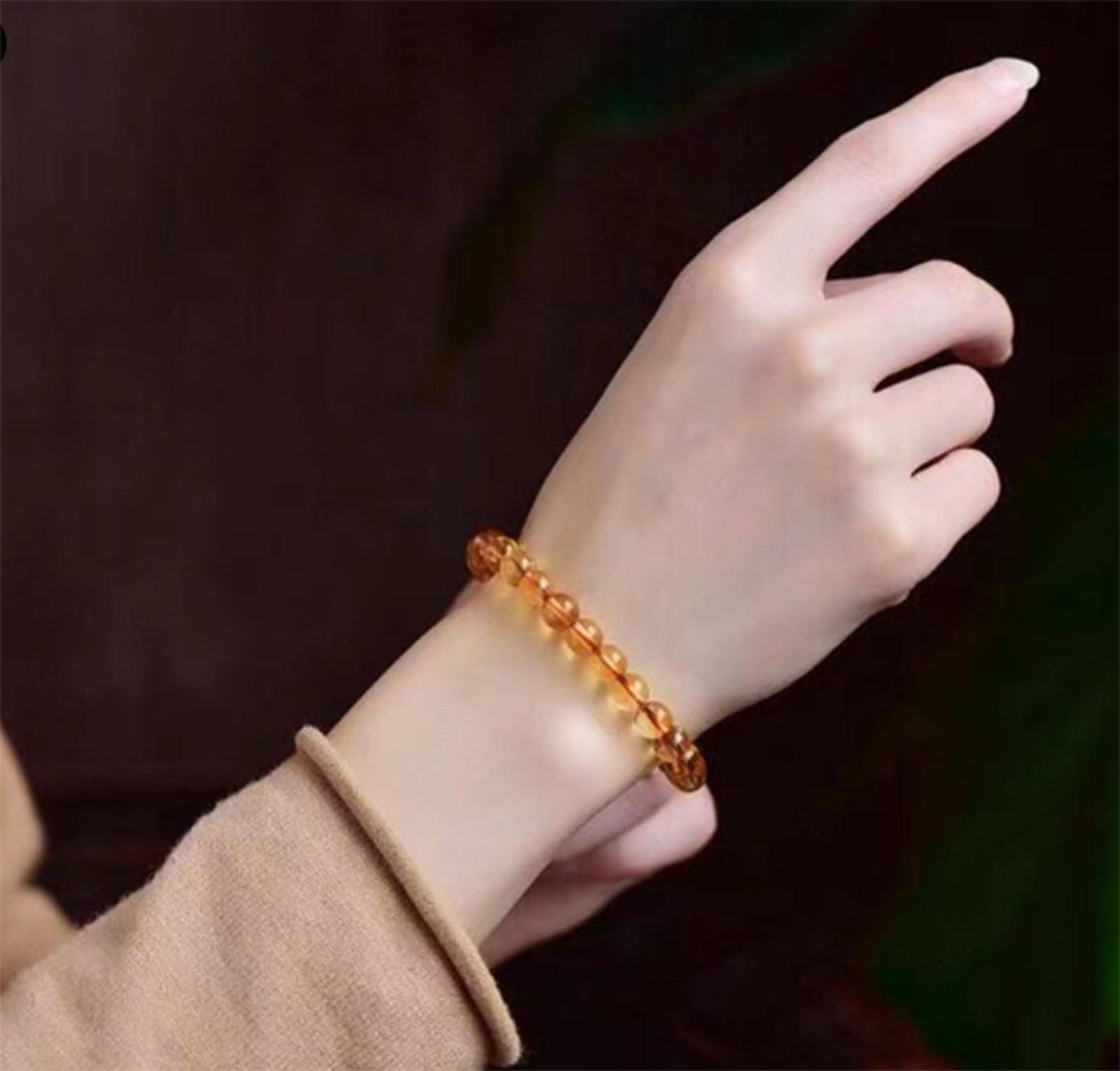 Handgefertigte Naturstein-Armbänder für Damen und Herren, Citrin-Kristall | Heilende Chakra-Energie, spirituelle Kristall-Stretch-Edelstein-Armbänder für Urlaub, Geburtstag, Schmuckgeschenke