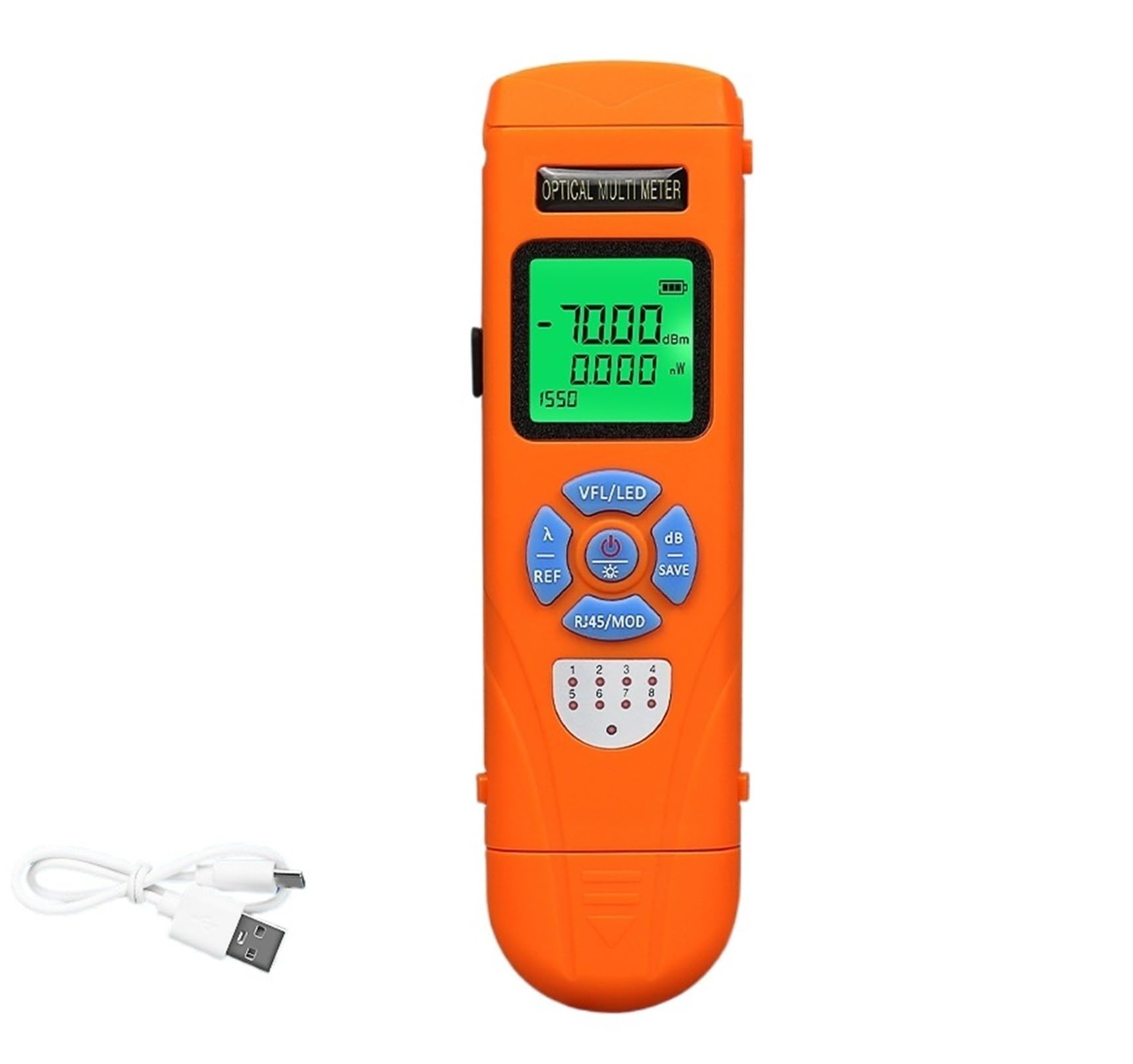 Mini medidor de potencia óptica C70/C50 OPM con localizador Visual de fallos (15/30/50mW VFL) probador de Cable de fibra óptica FTTH Fácil de leer(C70 50MW ADD FC-LC)