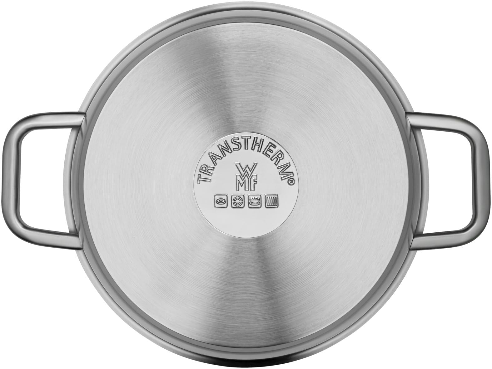 WMF Iconic Grande marmite 24 cm, couvercle en métal, marmite à induction 5,6 l, grande casserole en acier inoxydable Cromargan poli, non revêtu