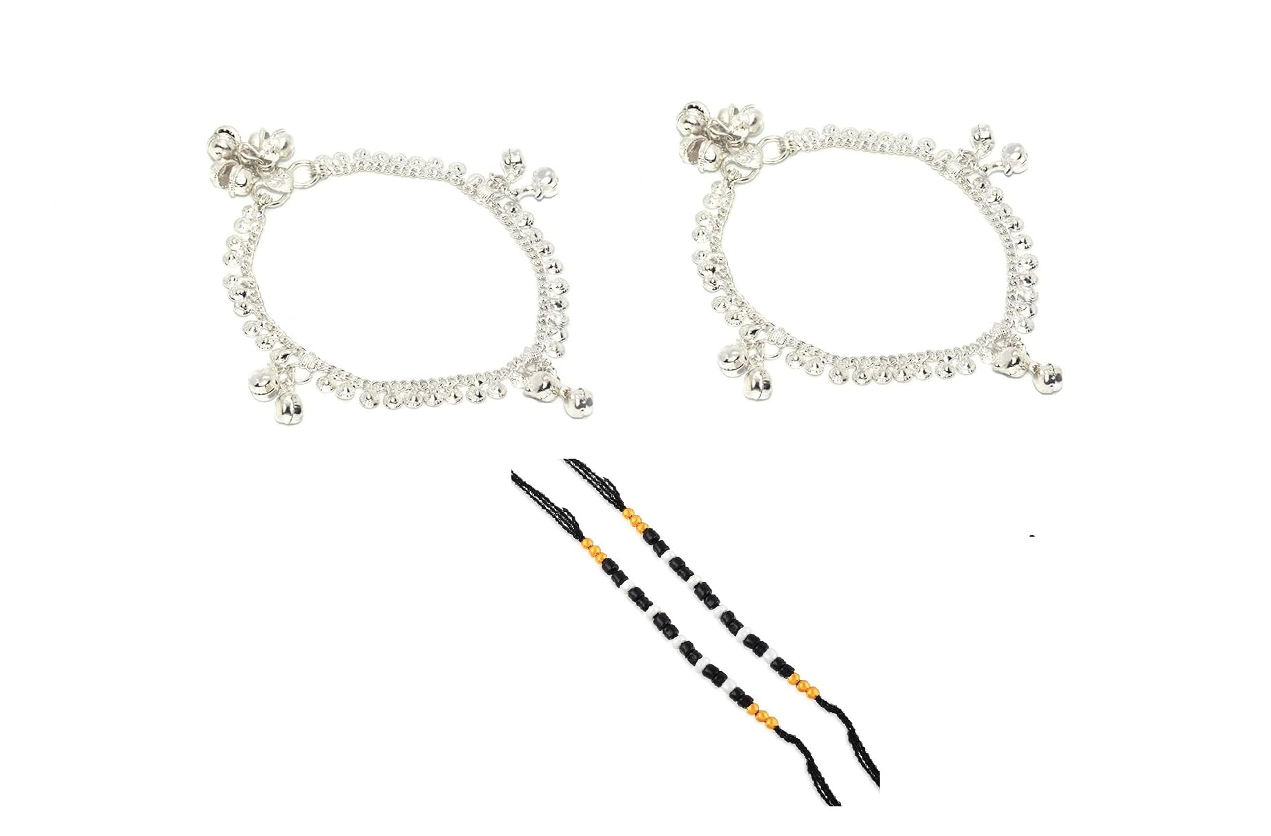 fashion accessories Anklet Baby Silver Plated Anklets Payal Ghungaroo for Kids Children Baby Girls (0-6) Months.1Pair With 1 Pair Bracelet (B0972TD51K) Amazon Price History, Amazon Price Tracker