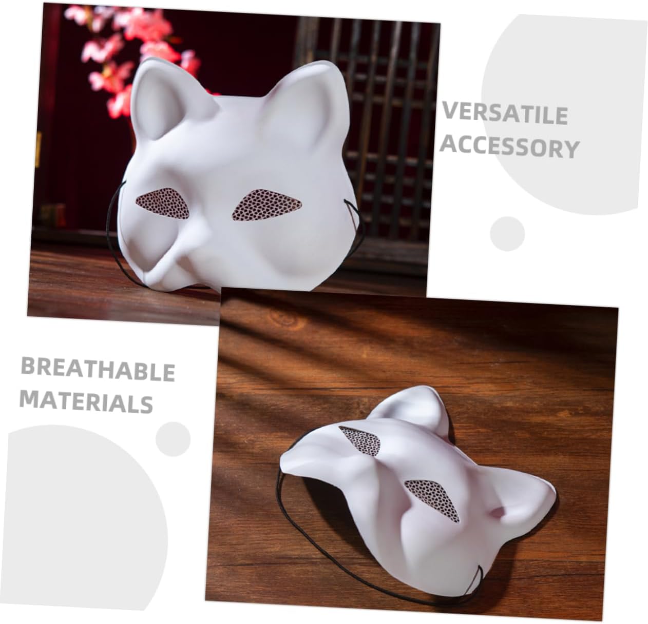 Cat Face Costume Mask PVC Unpainted Blank for Halloween Season