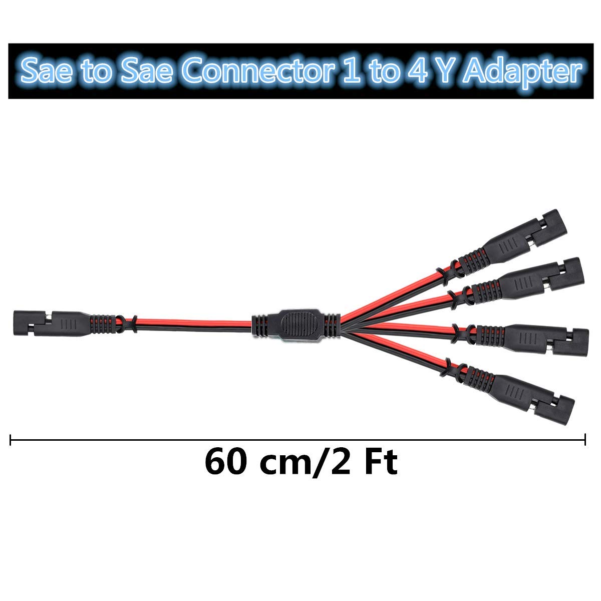 Splitter Cavo SAE A Y 18AWG | Adattatore 1 A 2 Connettori | Prolunga Per Batteria Auto E Pannelli Solari | 30cm - 5