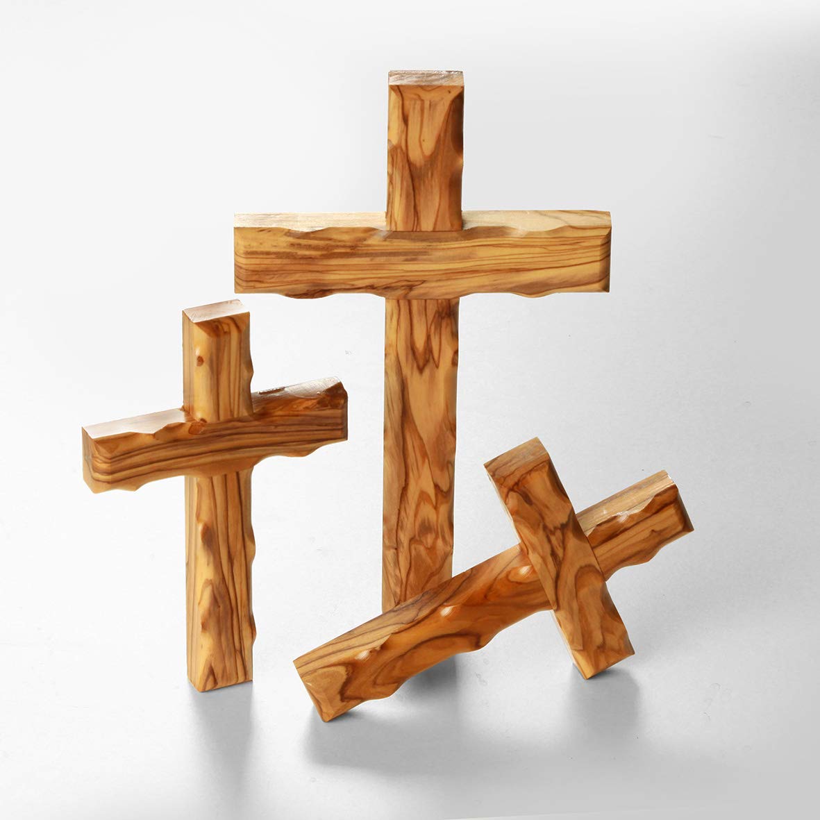 KASSIS Olive Wood Hanging Wall Crucifix, Simple Design 12 cm, Handmade Cross from Bethlehem, Confirmation - Image 4