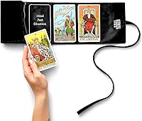 Vista 1 de Witchy Cauldron Tarot Wrap, almacenamiento de tarot satinado y tela, soporte de almacenamiento de cubierta, tarot Spread - negro