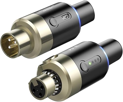 LEKATO Receptor transmisor de micrófono inalámbrico de 5.8 GHz, micrófono XLR enchufable, sistema inalámbrico para micrófono dinámico, mezclador de