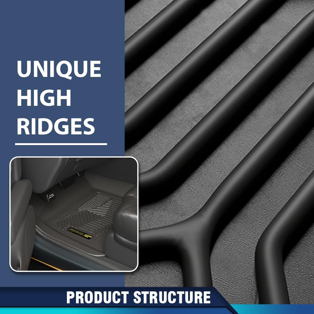 PIT66 Floor Mats & Cargo Liner Custom Compatible with BMW X5 2019 2020 2021 2022 2023 2024 2025 (Only for 5 Passenger) (Heavy Duty) 4-Piece Premium All Weather Automotive TPE Liners