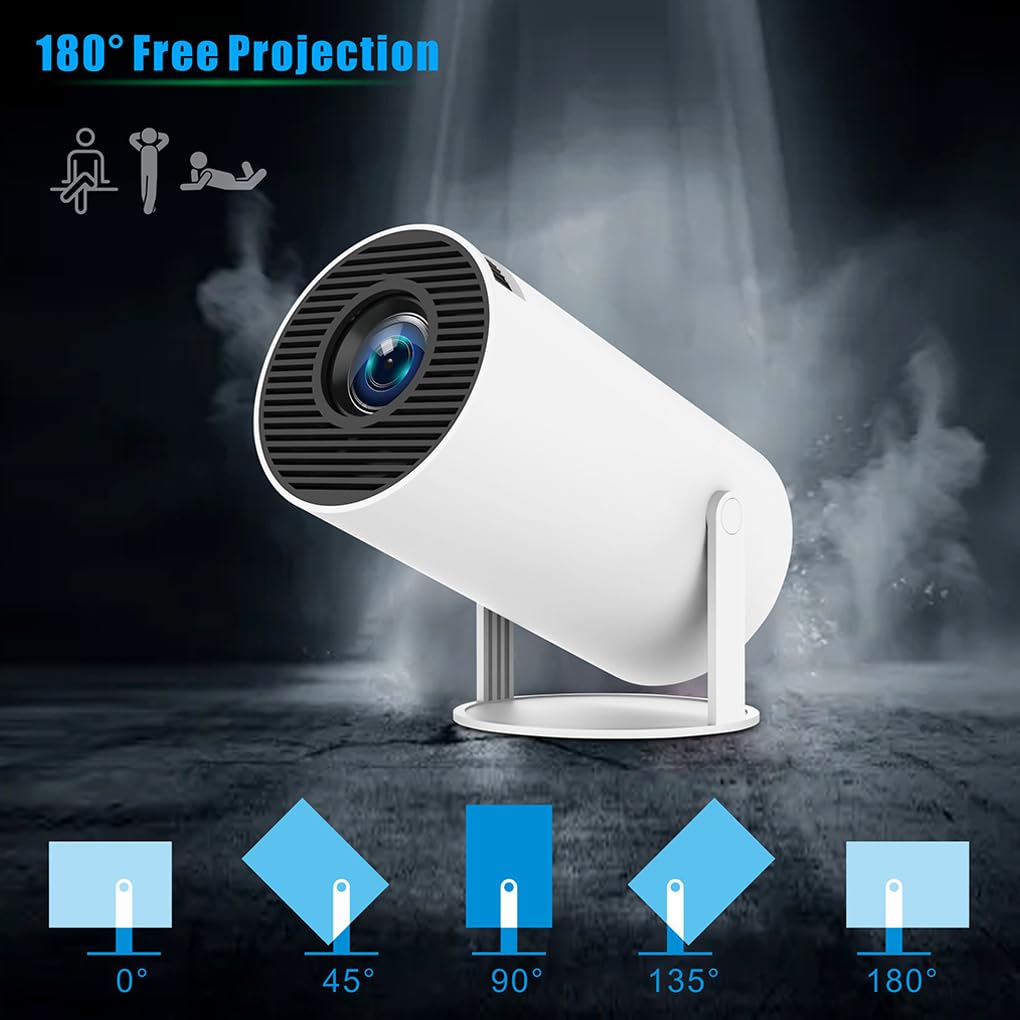 Projektor 4/5G WiFi6 Pro bez szwu do oglądania na zewnątrz 2.4/5G WiFi6 BT 5.0 Projektor wideo Cinema Outdoor 260ANSI 720P UK