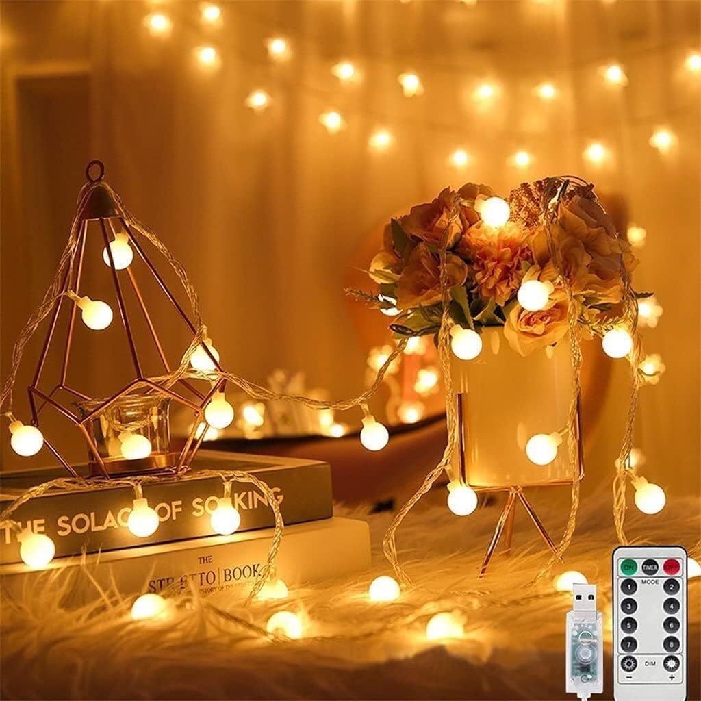 Guirlande lumineuse 40 LED globe extérieur USB 6M étanche pour décoration
