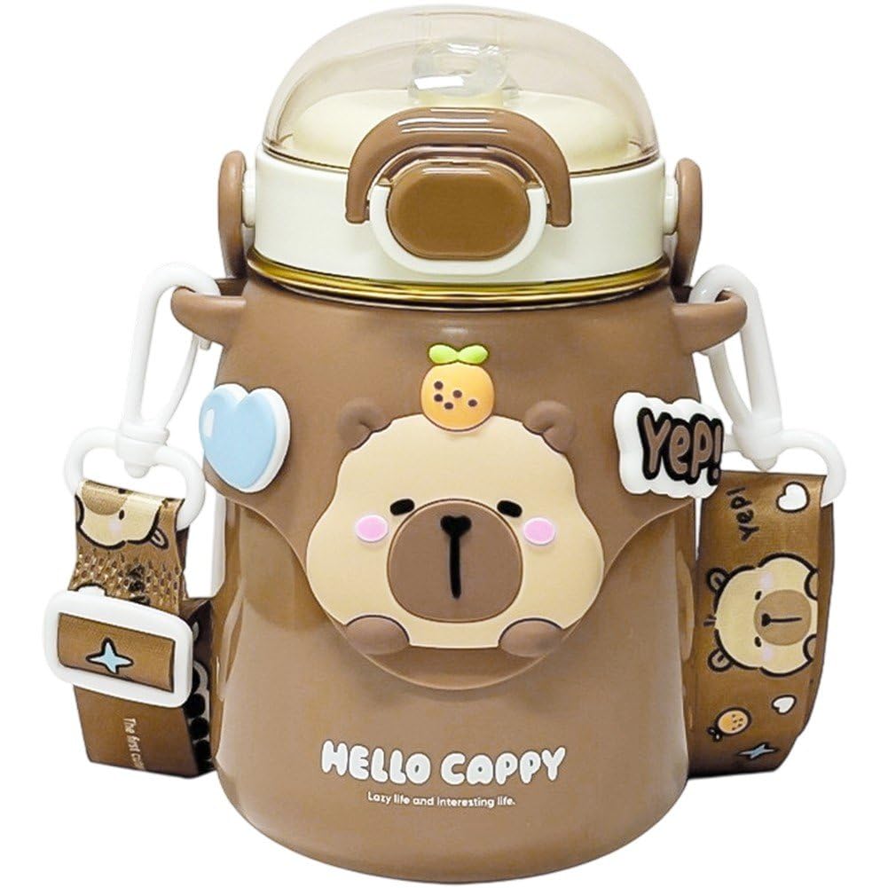 Bouteille isotherme capybara enfants 600ml pour l'école et les sorties de votre fille ou fils