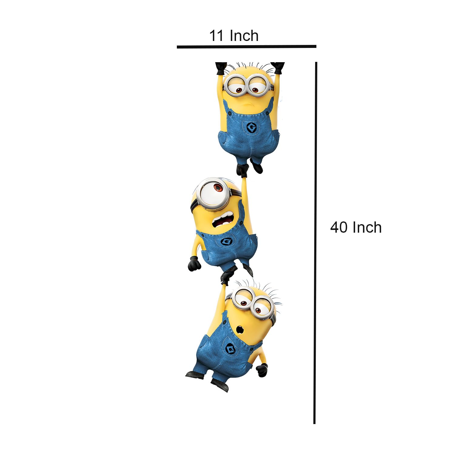 My SELLER CLUB Compatable with Minions Wall Hanging Sticker for Kids & Baby Size 11 inch X 40 inch - Fun, Colorful Décor for Living Room, Easy to Apply and Removable (Without Balloon) - Image 3 thumbnail