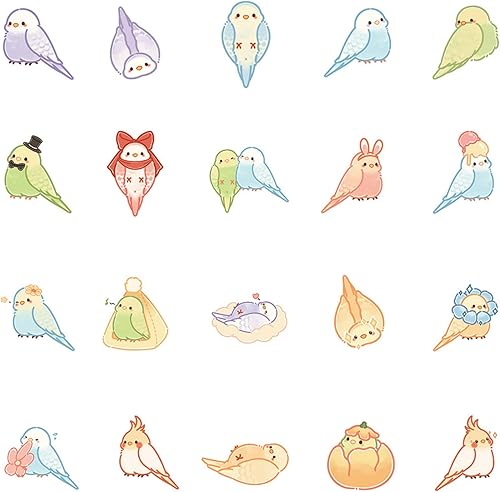 Miniatura 4 de Calcomanías de grafiti de loros coloridos de dibujos animados de pájaros kawaii, portátil, nevera, guitarra, equipaje, teléfono, calcomanías para
