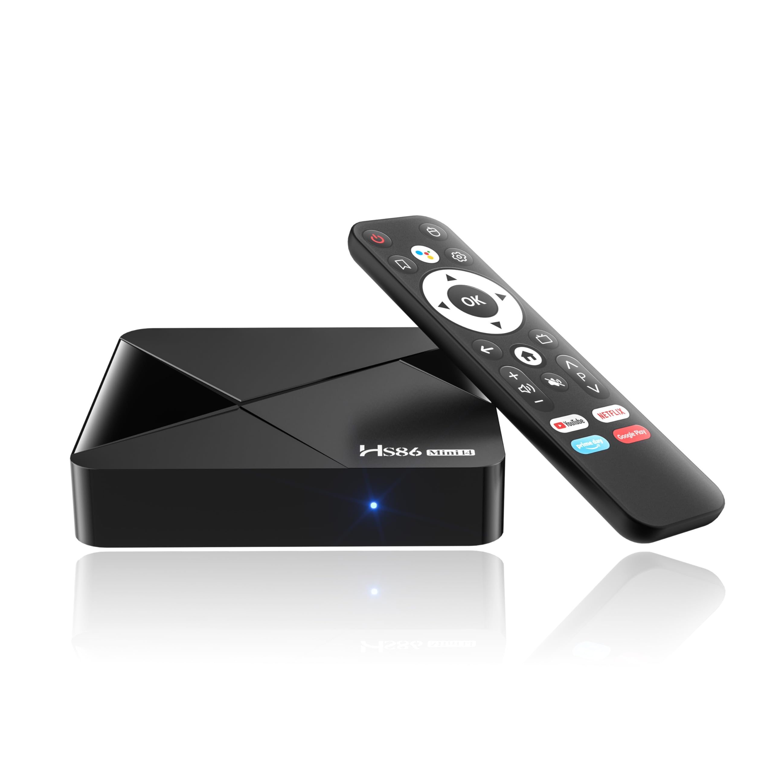 HS86 MINI14 Android 14.0 TV Box, Ultimo 2026 Box TV Android 8K con RAM 2G ROM 16G Rockchip RK3518 WiFi 6 BT5 3D HD 2K 4K @ 60FPS Smart TV Box Internet con Telecomando Bluetooth Streaming Media Player