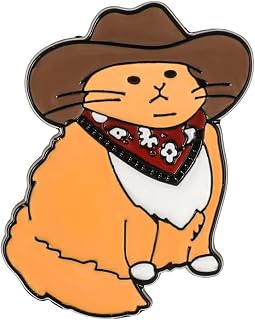 WLLHYF Cowboy Cat Enamel Pin Brooch - Cute Funny Cartoon Lapel Pins for Backpacks, Jackets, Bags, Hats - Ideal Gift