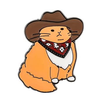 WLLHYF Enamel Pin Cowboy Cat Brooch Alloy Cute Cartoon Animal Lapel Pins Funny Cat Clip Decoration Badges for Backpacks Clothes Jackets Bags Hat Christmas Valentines Day Gift