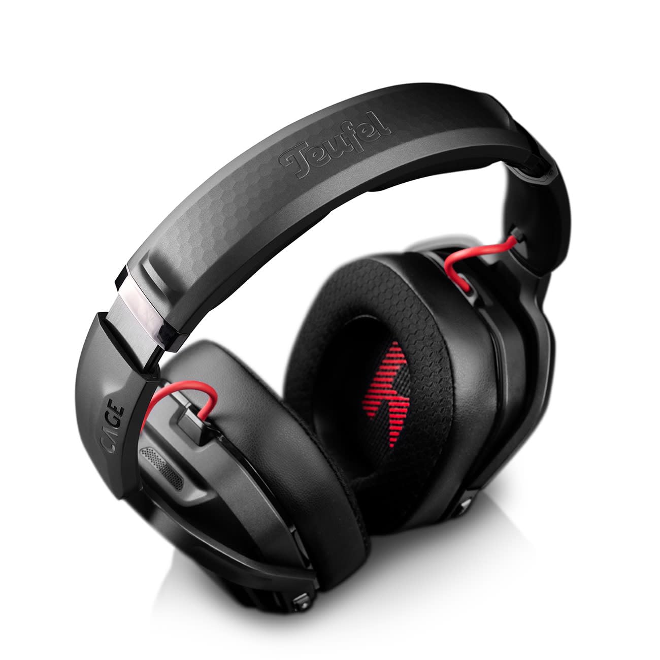 Teufel Cage Pro - Auriculares inalámbricos para videojuegos, Bluetooth, con micrófono integrado, duración de la batería 68 horas, sonido envolvente virtual 7.1 DTS X V2, USB, para PC, PS5, Xbox,
