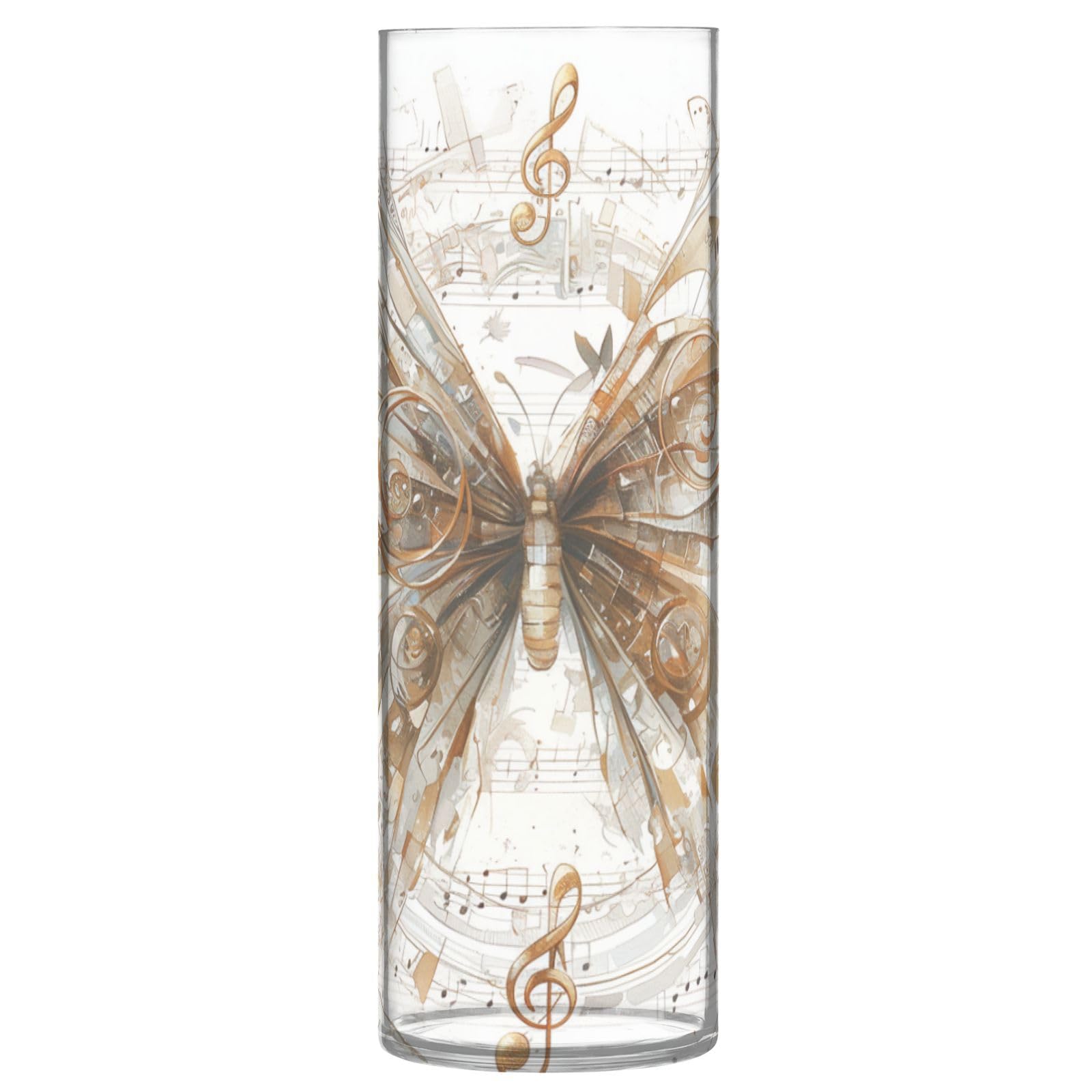 Vase en plastique incassable doré 30 x 10 cm pour compositions florales de salon