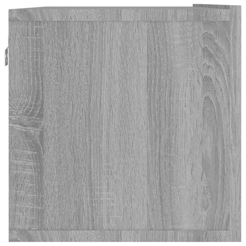 Fengshui Mobile da parete per TV, grigio Sonoma, 120 x 30 x 30 cm, in legno | 2 scomparti, porte pieghevoli, montaggio a parete, spazio per riviste e DVD
