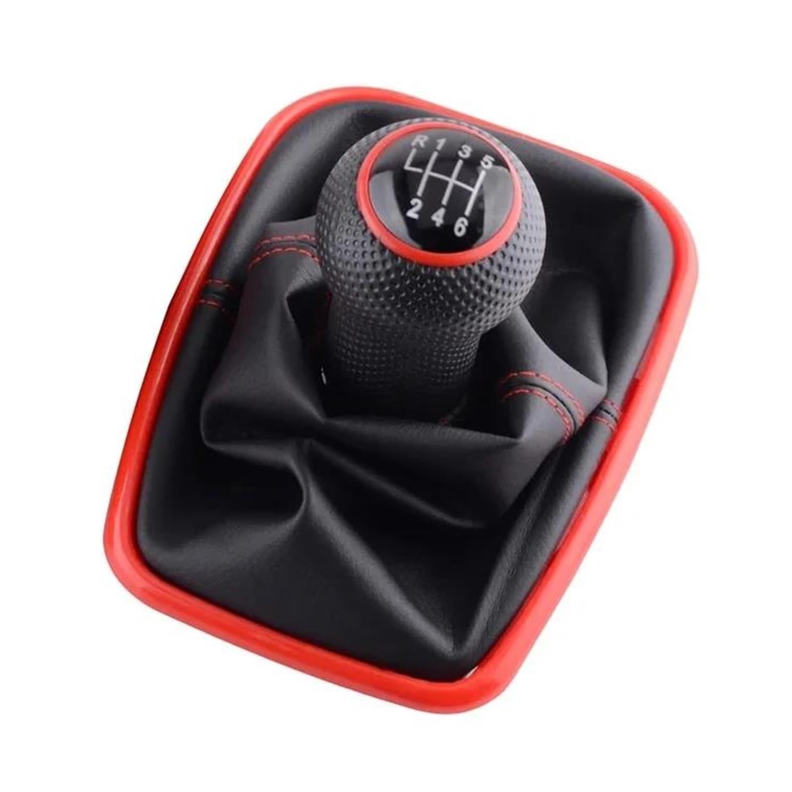 WLNWERDPKK Gear Shift Knob 1PCS for Golf 4 IV MK4 GTI R32 for Bora for Jetta MT 5 6 Speed Gear Shift Knob Lever Shifter Gaitor Boot Stick Knob(6 Speed Red)