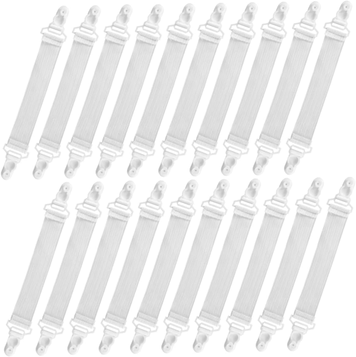 Ciieeo 5sets Bed Sheet Straps Fitted Sheet Holders for Corners Non Slip Mattress Clips Secure Flat and Fitted Keep Bedding Tidy and Neat Compatible with Mattresses and Sofa 20pcs*5
