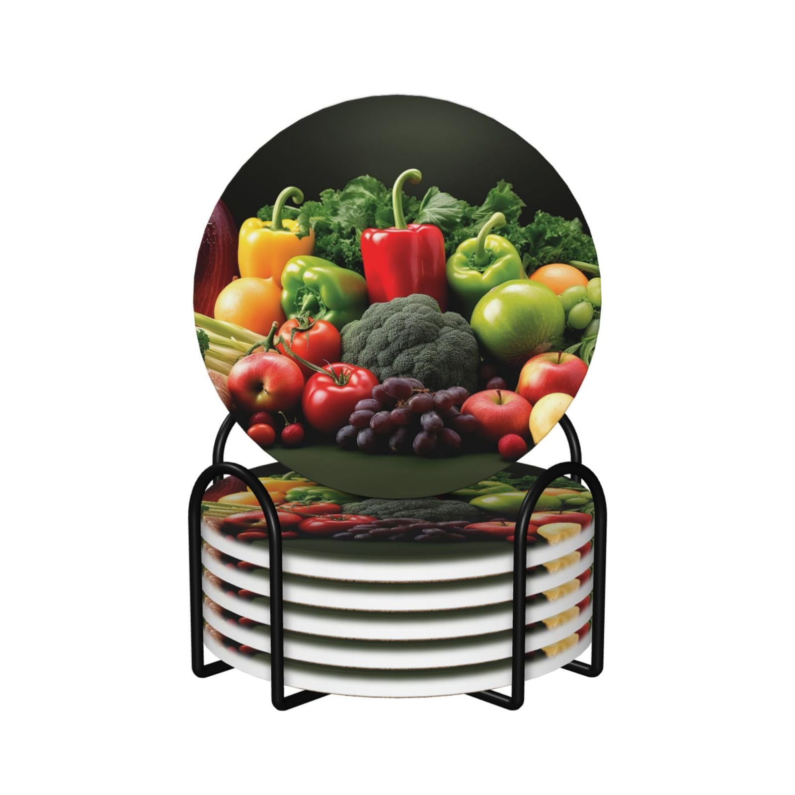 Dessous de verre céramique liège avec support lot de 6 protection table basse cuisine