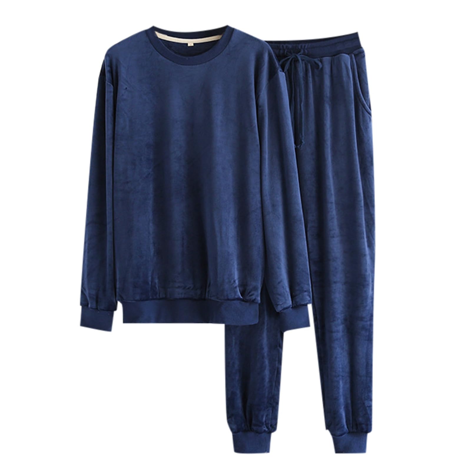 Conjunto de pijama largo para hombre, de forro polar, dos piezas y pantalones de dormir para adolescentes y niños, de franela
