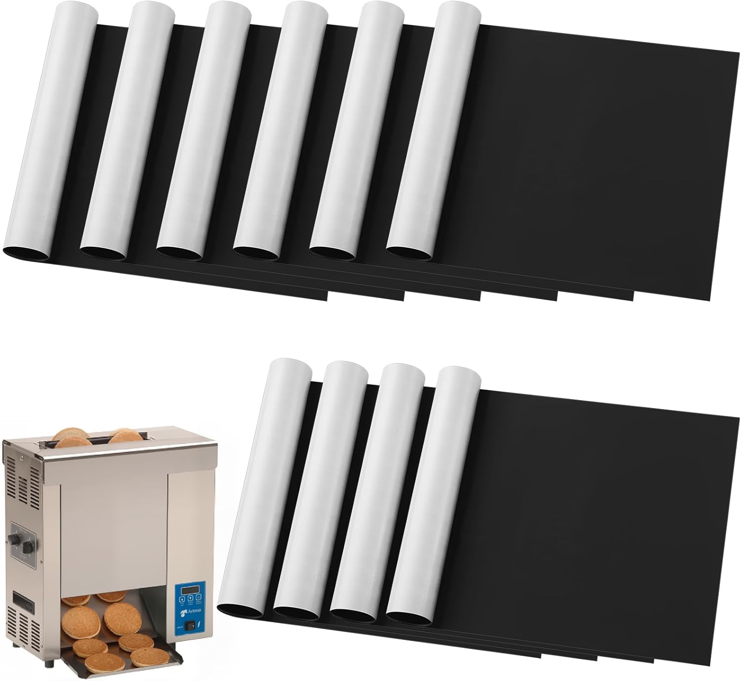 10 Pcs 33 x 12.25 Inch PTFE Release Sheets Non Stick Toaster Release Sheet PTFE Liner Compatible with Antunes Roundup VCT 25, 50, 1000, 2000 Series Toaster Replaces 7001167, 7000250 for Bread
