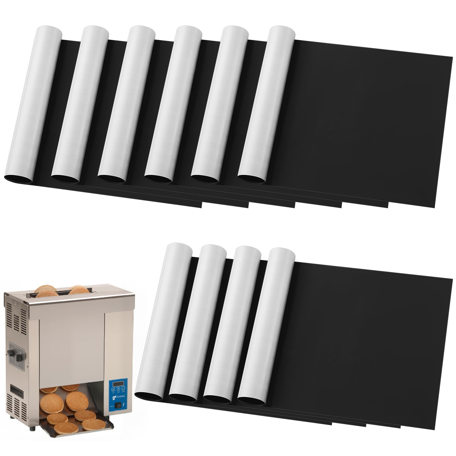 Teenyyou PTFE-Entriegelungsblätter, antihaftbeschichtet, für Toaster, kompatibel mit Antunes Roundup VCT 25, 50, 1000, 2000 Serie, 10 Stück, ersetzt 7001167, 7000250 für Brot