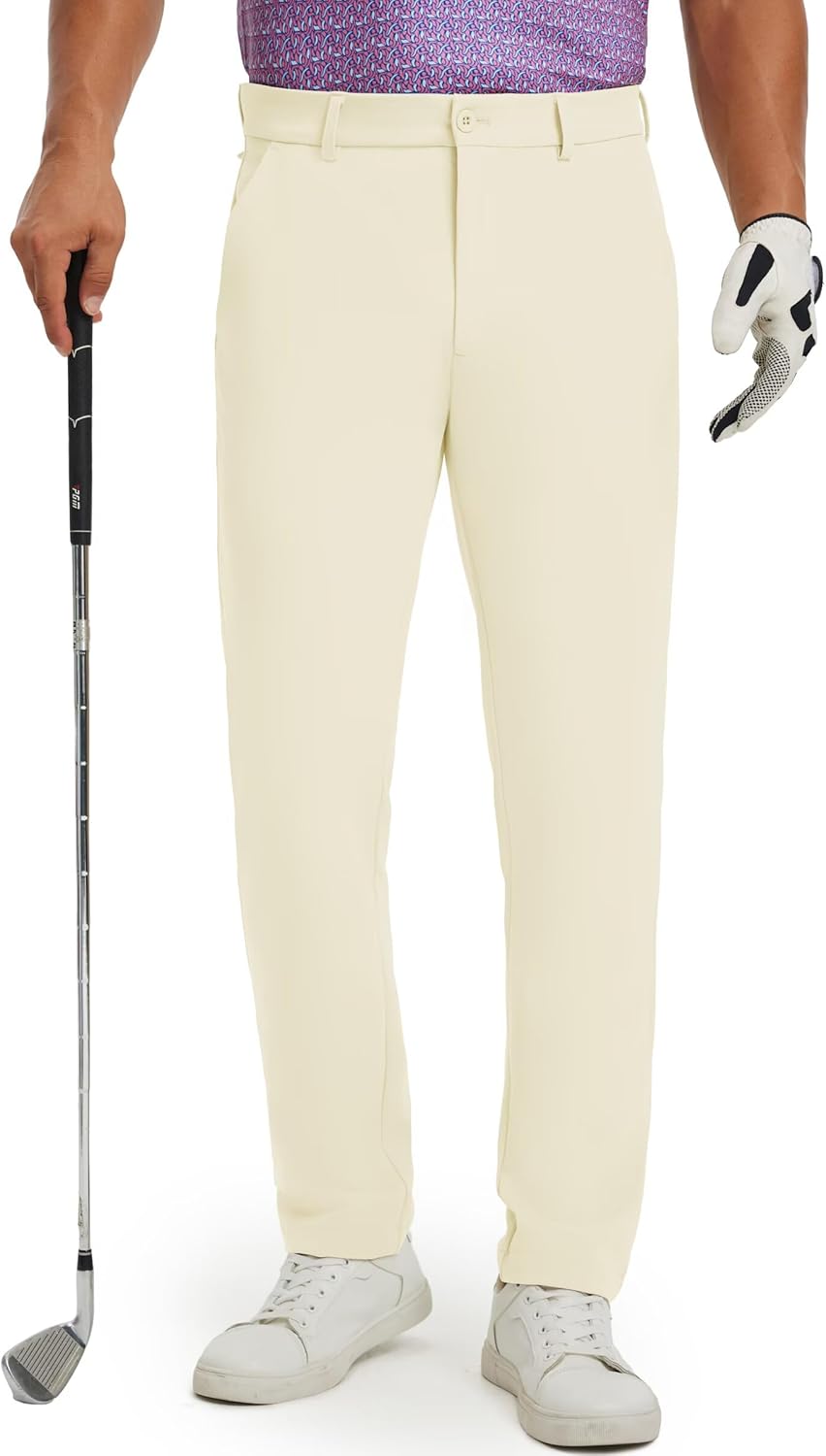 M MAELREG Men's Golf Pants Quick Dry Lightweight 30/32/34 Stretch Work Dress Casual Trousers with 4 Pockets Golf Pants Men