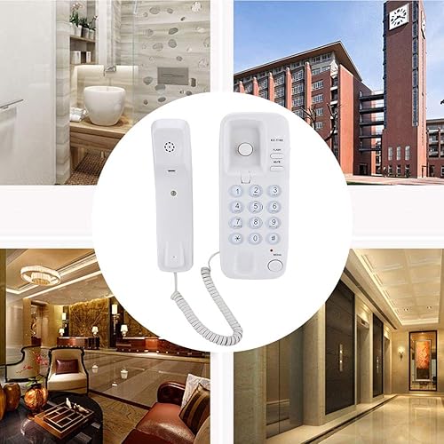 Miniatura 2 de Extensión de teléfono fijo de montaje en pared sin identificación de llamadas. teléfono residencial para hotel y teléfono de negocios familiar para