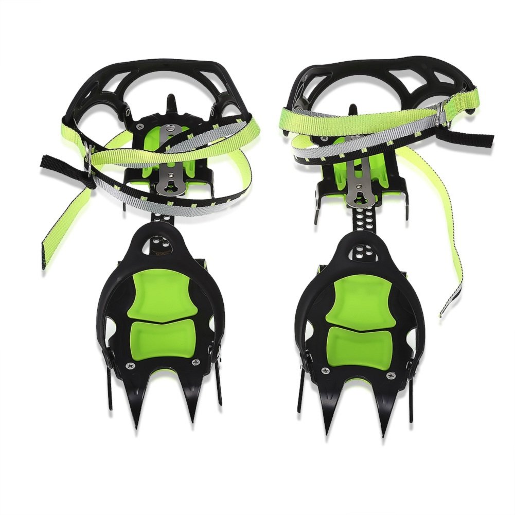 BRSS1A Pair of Outdoor Fourteen Teeth Bundled Crampon Ice Gripper Hiking Climbing Equipment Ultra-light Anti-crystallization