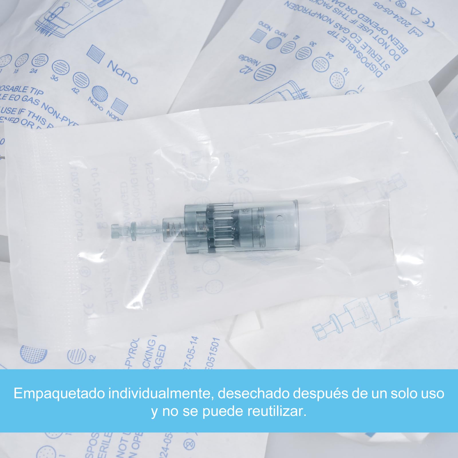 10 cartuchos de microneedling de 16 pines, diseñados para lápiz de microagujas dr pen Ultima M8, utilizado para cicatrices de acné, cicatrices profundas y estrías