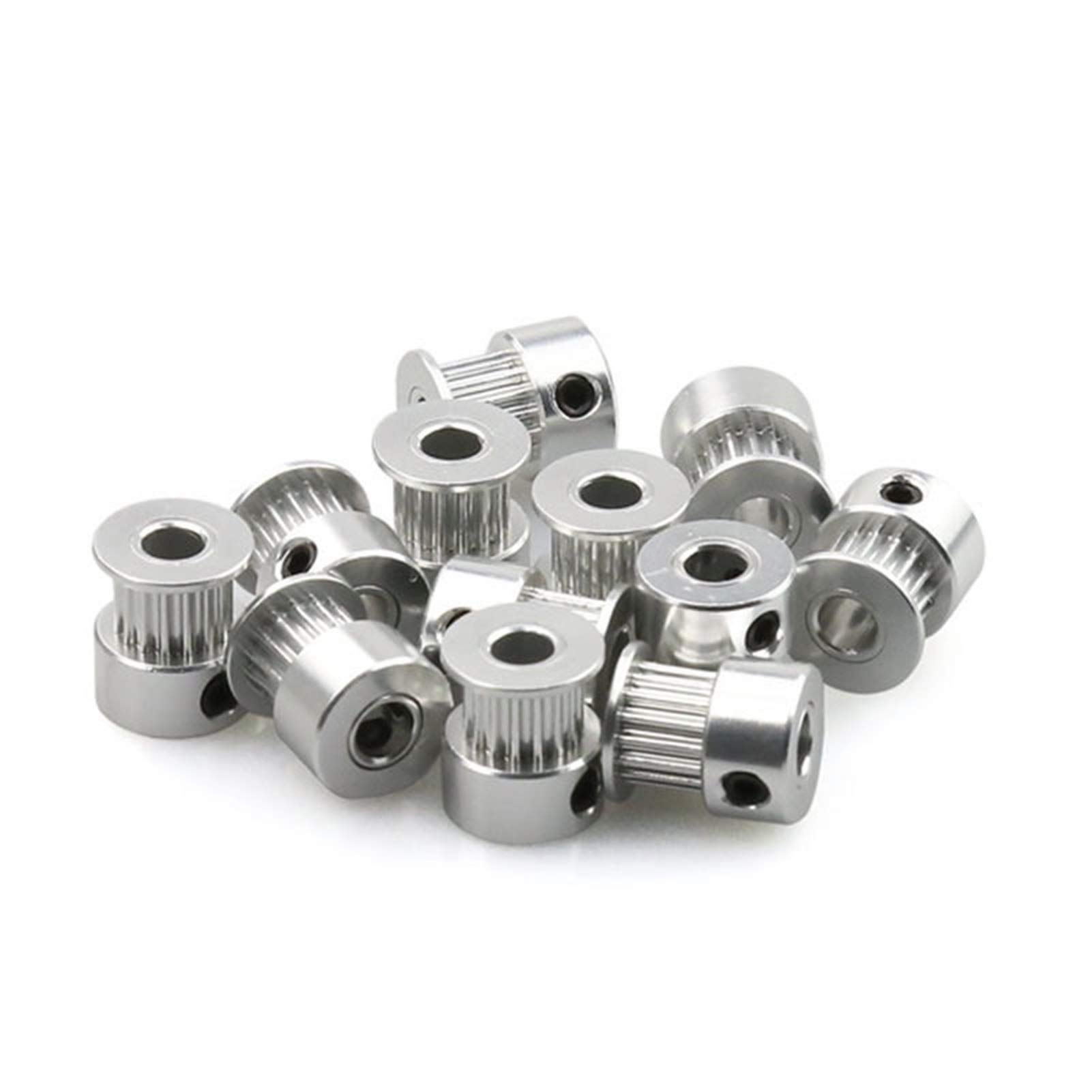 ZHaonan-Timing Pulley, 10PCS 20 Teeth GT2 Timing Belt Idler Pulley 20T, Bore 5mm, For Width 10mm 3D Printer, Accurate Size (Bore Diameter : 20(5) 10PCS No Tooth - View #9