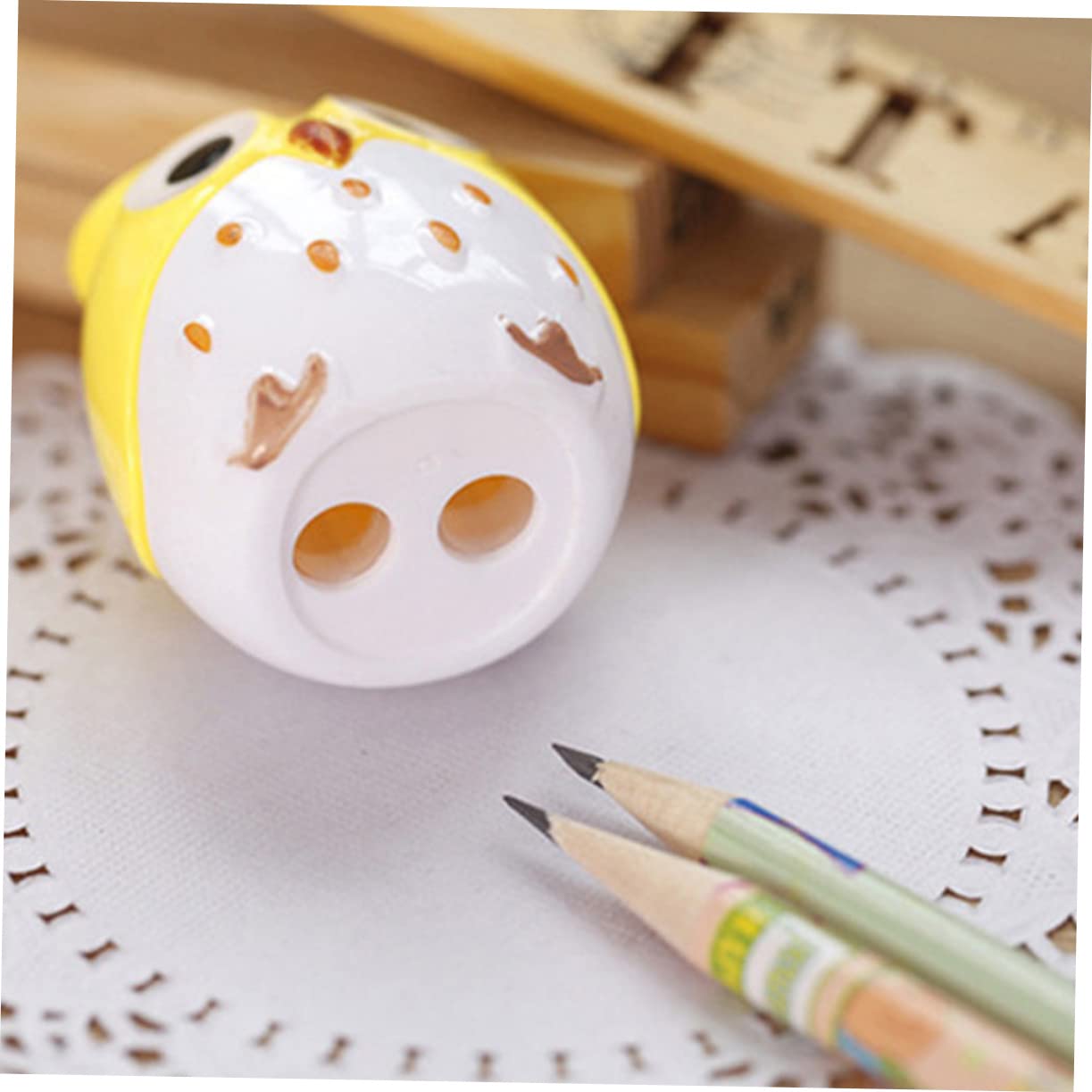 Tofficu 24pezzi Temperamatite Doppio Design Di Gufo Cartoni Animati Per Studenti e Ragazzo Ragazza Articoli Di Cancelleria in Plastica
