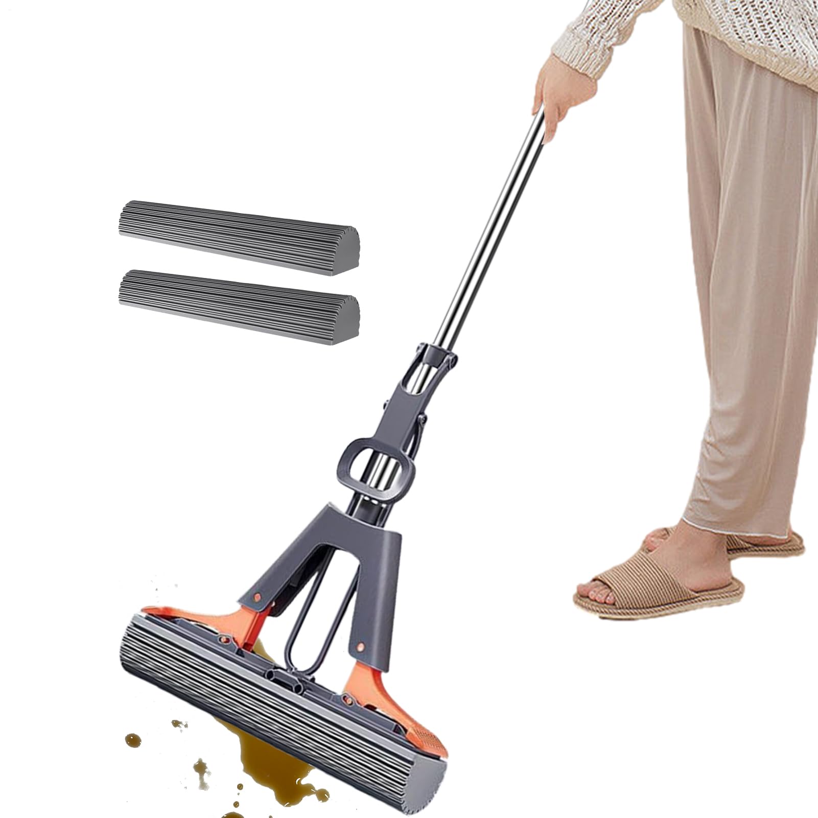Fregona de limpieza de suelos - acero inoxidable PP | Limpiador de suelos