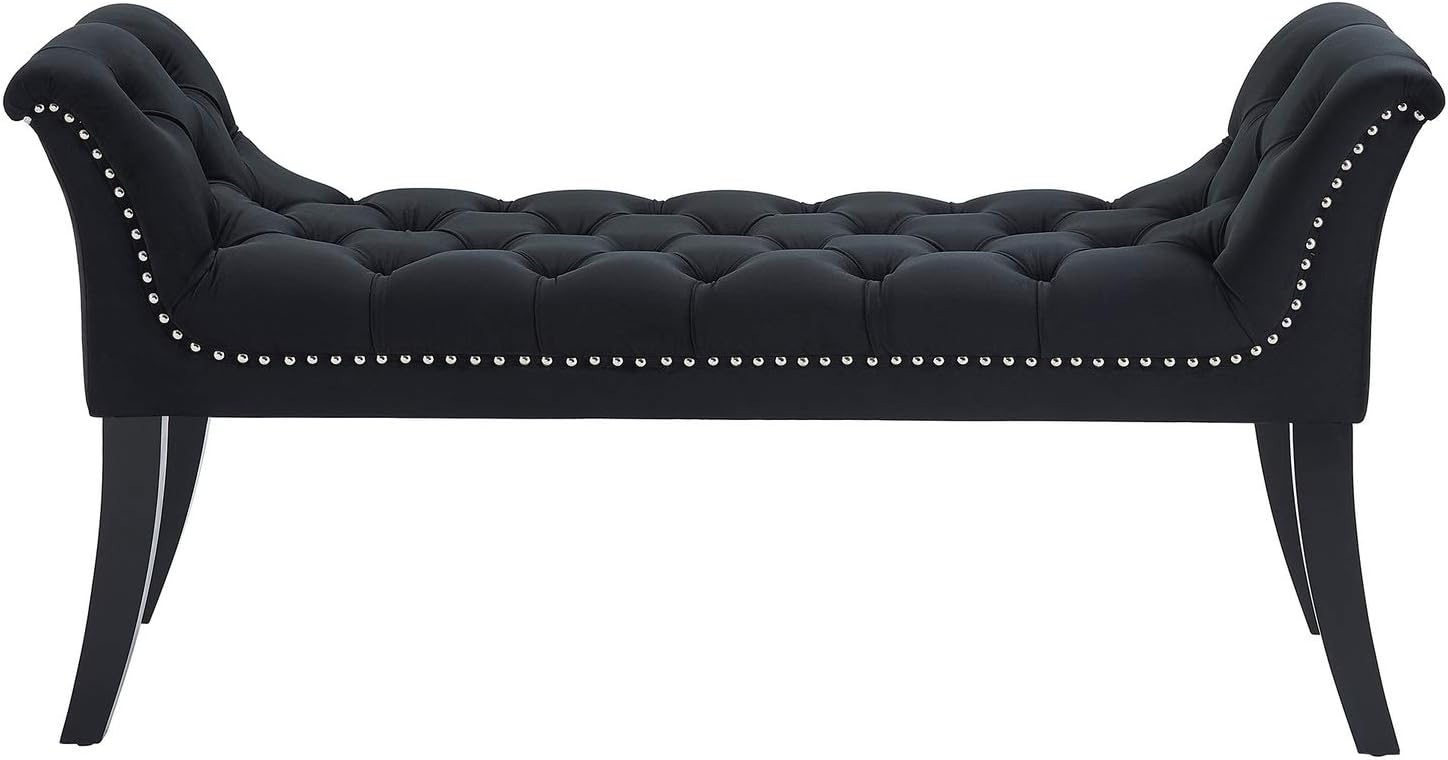 Worldwide Homefurnishings Contemporary Velvet & Solid Wood