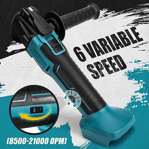 Multifunctioneel gereedschap compatibel met Makita 18 V lithium-accu, 170 W borstelloze motor oscillerend gereedschap voor snijden, polijsten, zagen, 6000-20000 tpm, 6-traps snelheidsregeling, zonder - Afbeelding 6