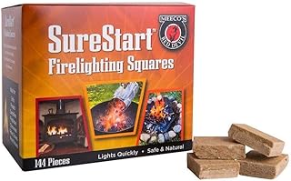 Meeco's Red Devil 419 SureStart Firelighting Squares (Pack of 144) - Quick & Easy Fire Starters for Fireplaces, Wood Stoves, Campfires & Grills - Burns 8-12 Minutes, Even When Wet - Made in Germany
