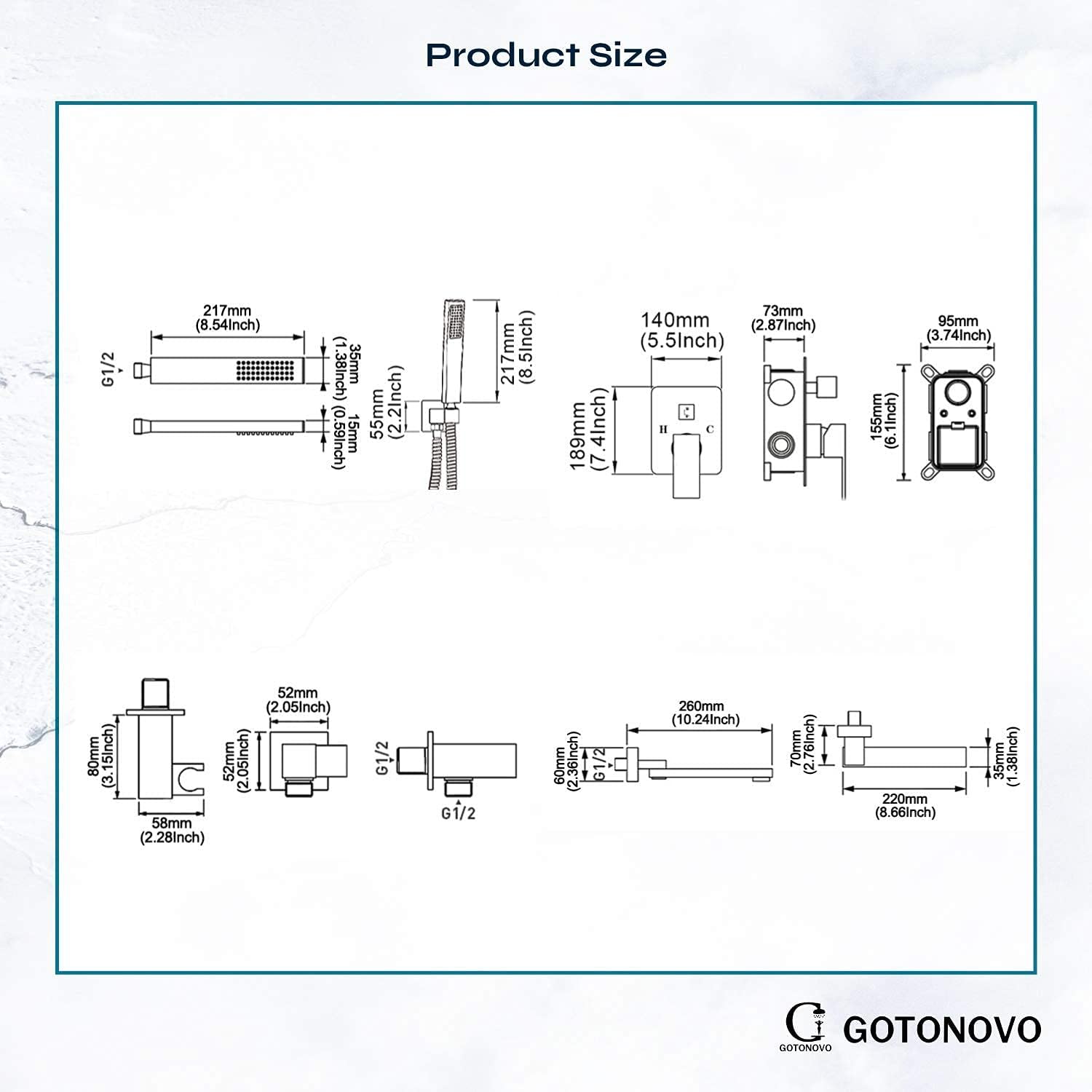 Wall Mount Chrome Polished Bathtub Faucet with Hand Held Sprayer and Swivel Tub Filler Dual Functions Widespread Bathroom Faucet Overflow Victorian Style Dual Cross Knobs