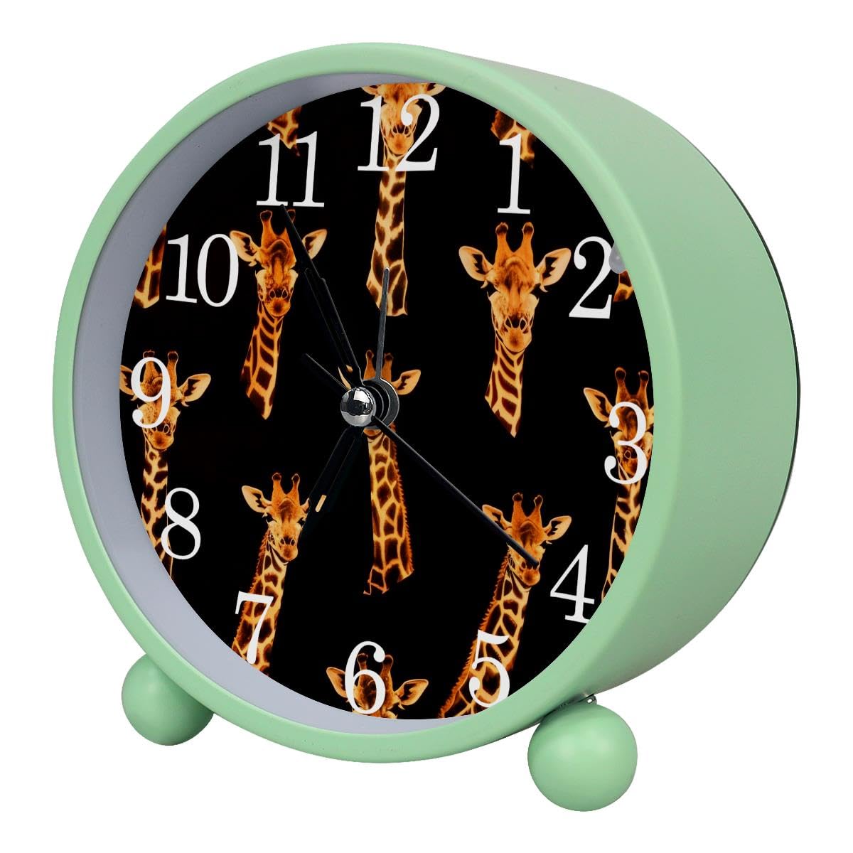 Luoweisi Alarm Clock Giraffes Pattern, Silent Non-Ticking with Night Light