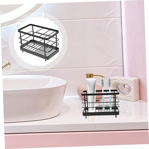 Miniatura 6 de Cabilock Soporte para pasta de dientes, pequeño soporte cromado para cepillos de dientes para baño, inoxidable inoxidable, soporte de exhibición