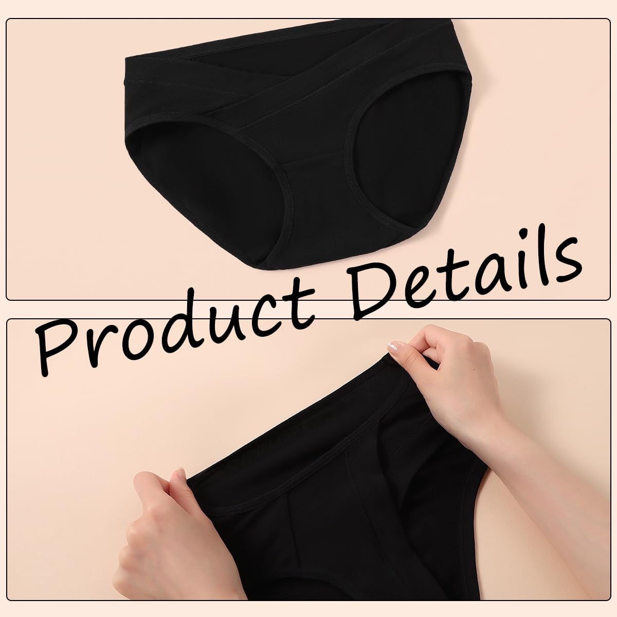 maternità Knickers a Forma di V Reggiseni di Sostegno del Ventre in Cotone Traspirante Mutandine di Gravidanza delle Donne Postpartum Pack di 5