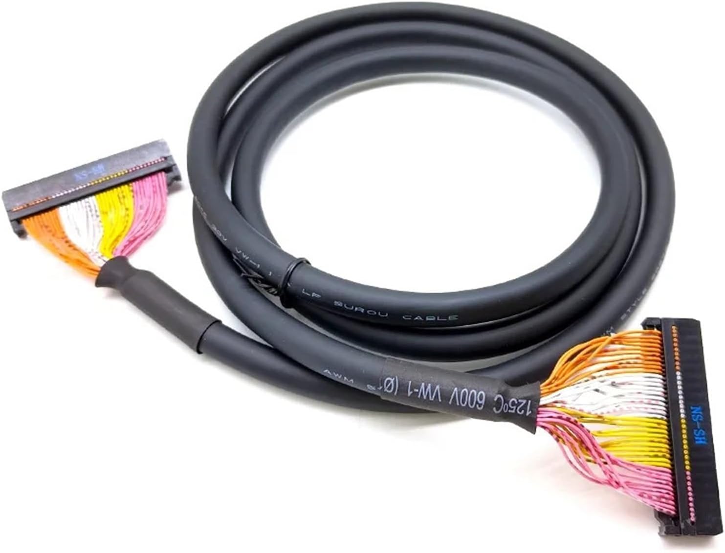 PLC Connection Cable 10 20 30 34 40 50 64 Core Pin IDC Terminal Block Multi-core Signal Shielding Wire FC-2.54 Connector(3Meter,IDC40-IDC40)