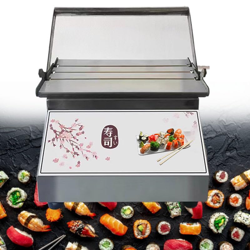 Kit de fabricación de sushi – Máquina de rodillo de arroz de acero inoxidable, molde de rodillo de sushi DIY con alfombrilla de bambú para sushi